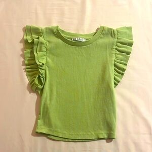 Zara green ruffle top